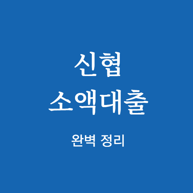 신협 소액대출 완벽 정리