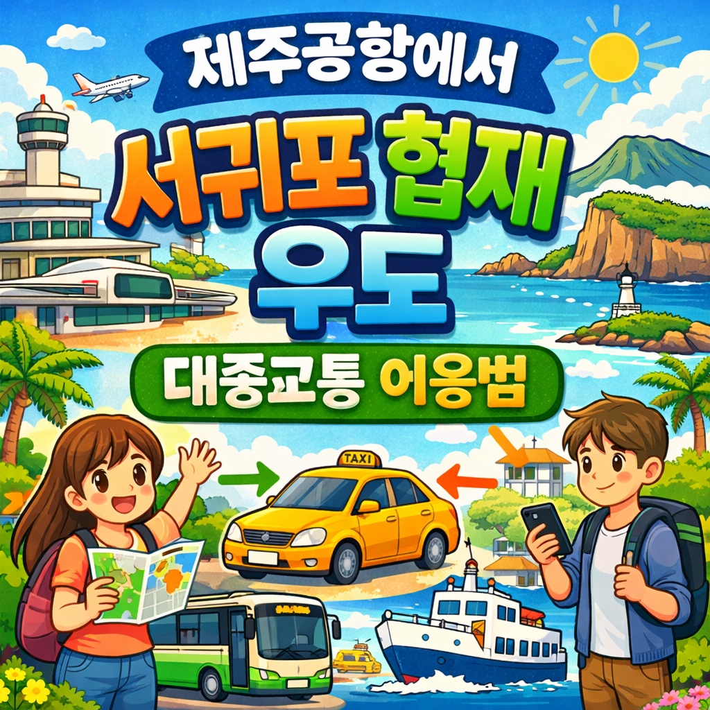 제주공항에서 서귀포 협재 우도 대중교통 이동법 시간&middot;요금 현실 정리