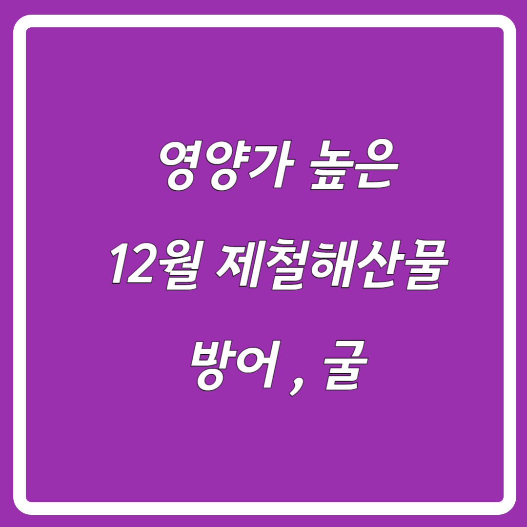 12월제철해산물