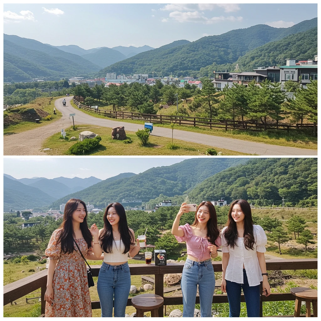 여행하고 있는 세자매