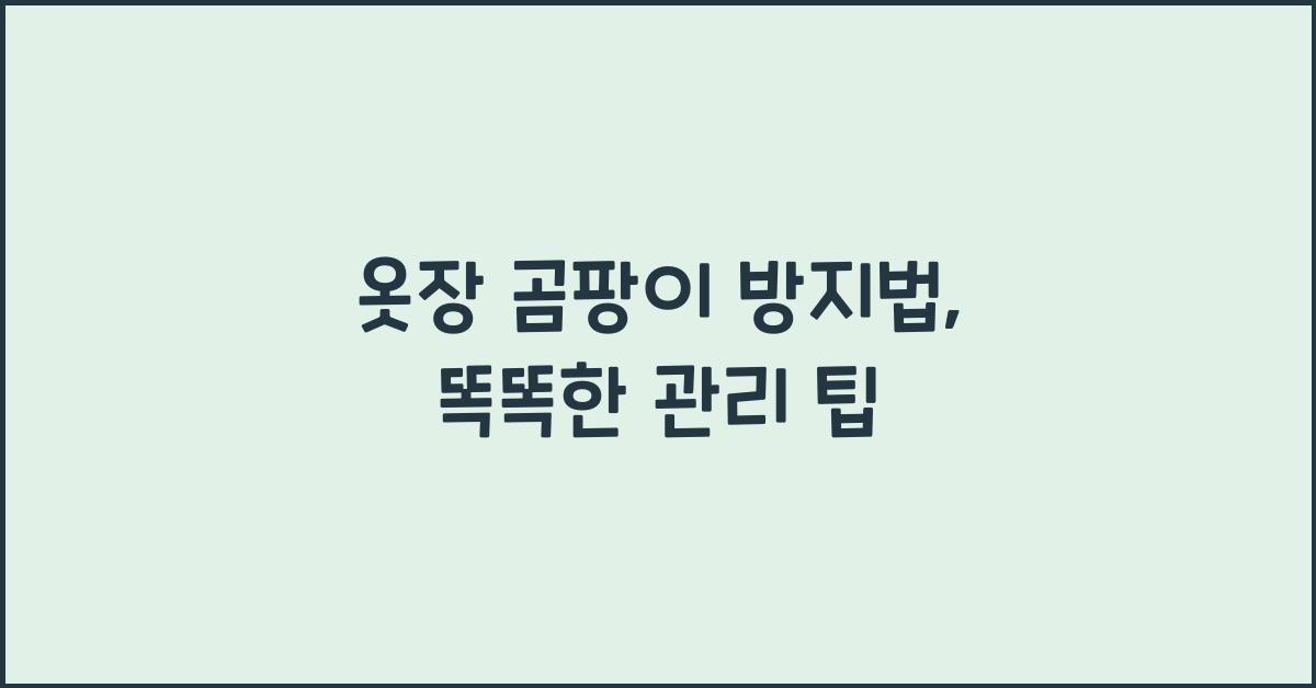 옷장 곰팡이 방지법