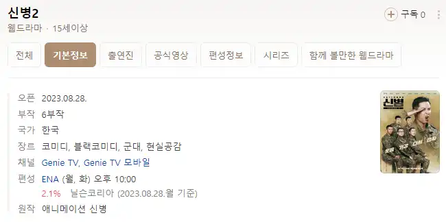 신병2 기본정보 / 출연진