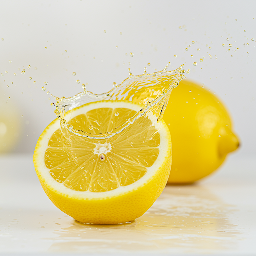 투명한 젤 타입의 필링젤과 비타민 C 세럼 병이 함께 놓여 있는 모습. 배경은 밝고 깨끗함.