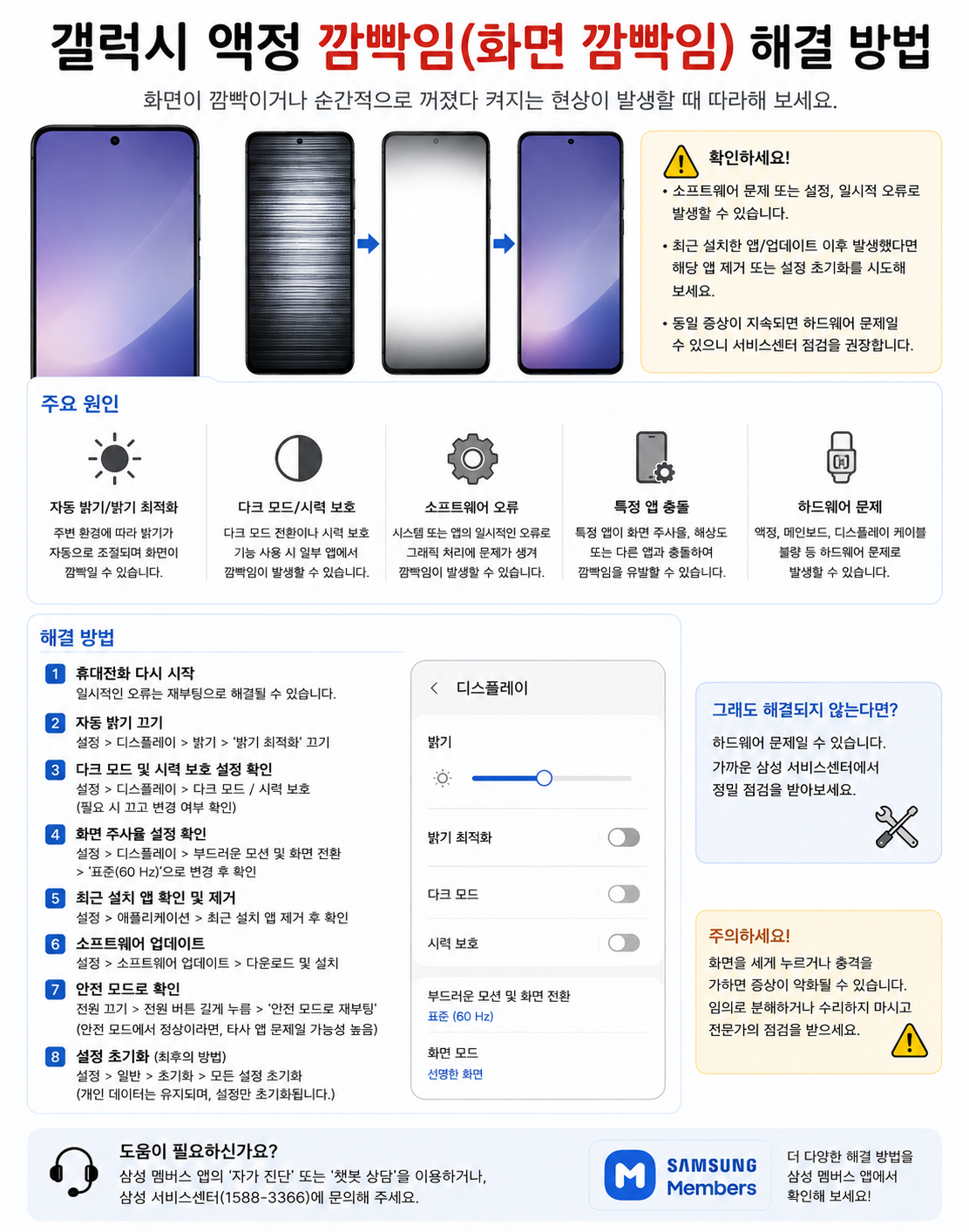 갤럭시 화면 깜빡임