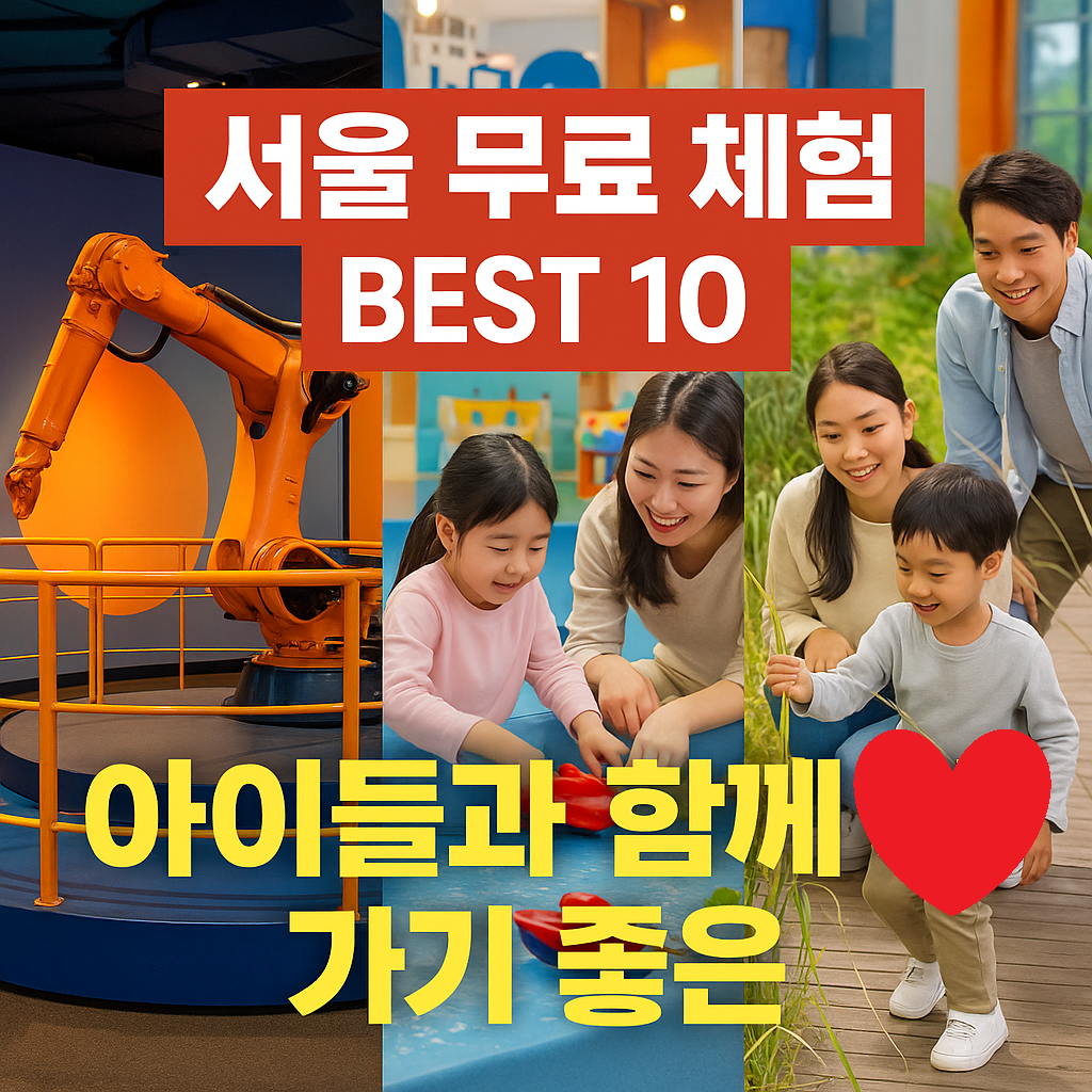 아이들과 함께 가기 좋은 서울 무료 체험 명소 추천 (실내&middot;야외 모두 포함) BEST 10