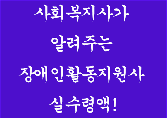 장애인활동지원사 실수령액