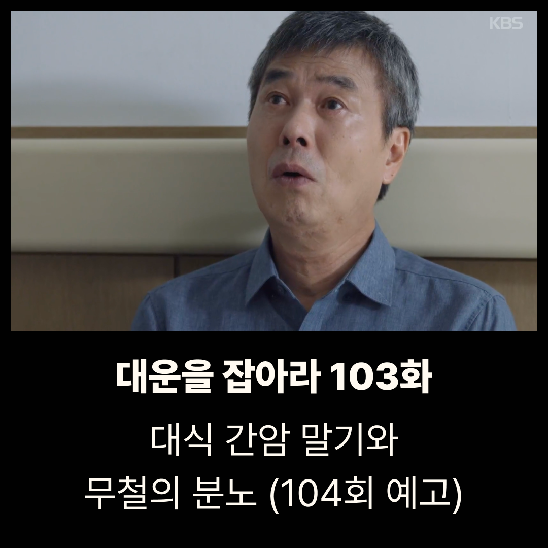 대운을 잡아라 103회 줄거리|대식 간암 말기와 무철의 분노 (104회 예고)