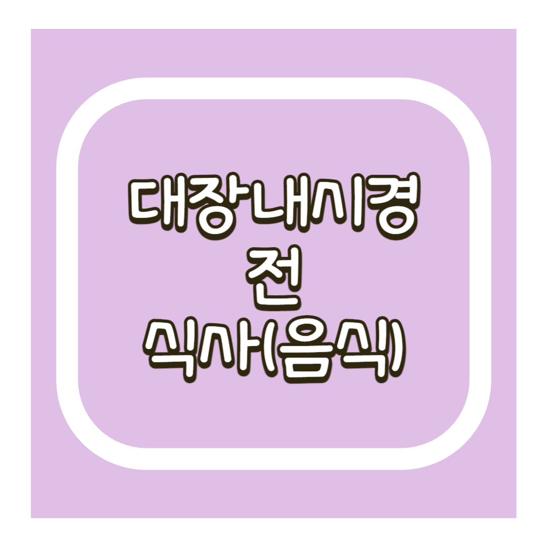 대장내시경 전 음식