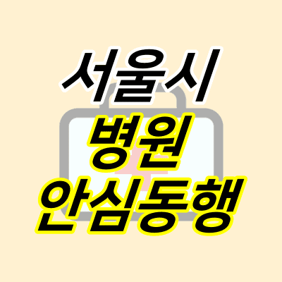 구급상자-그림-위에-서울시-병원-안심동행-글자가-적혀있다.