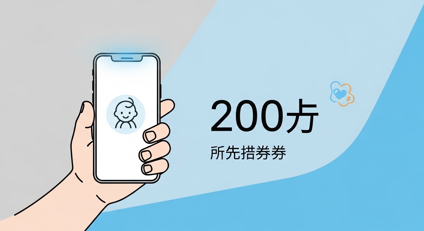 디지털 바우처 카드에 '첫만남이용권'과 '200만원' 문구가 표시되어 있는 이미지.