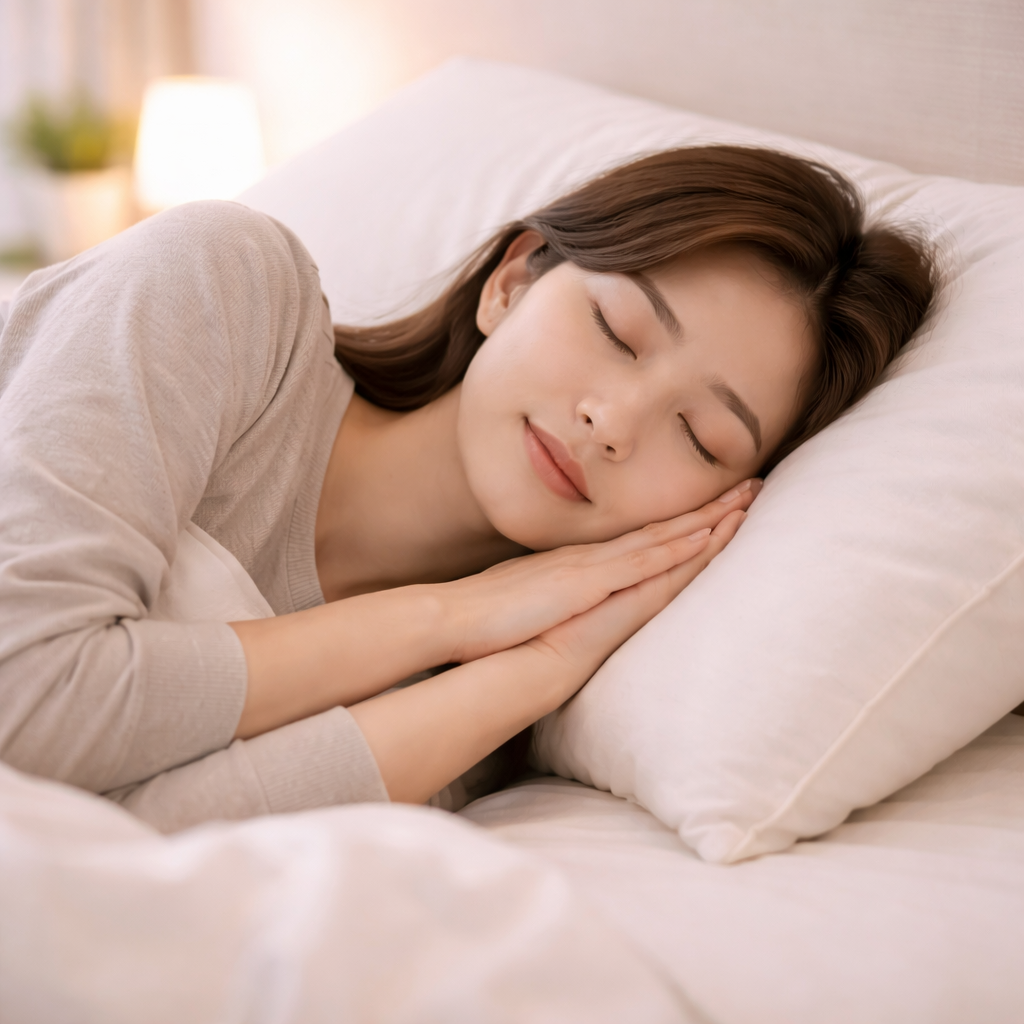 눈에 부담을 줄이기 위해 옆으로 누워 자는 자세