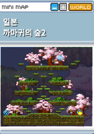메이플랜드 까마귀의 숲2 아래쪽 포탈 위치
