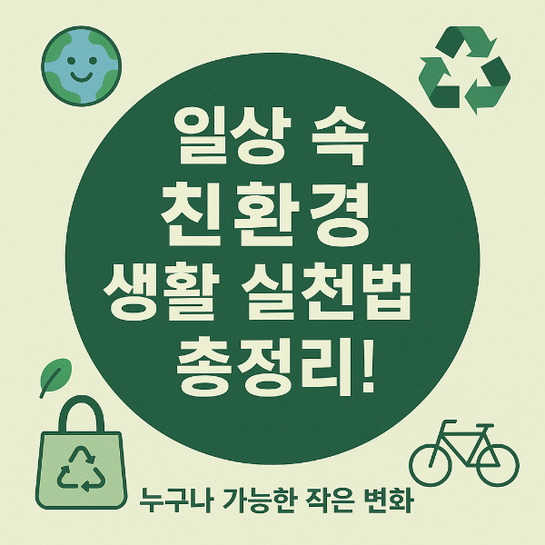 일상 속 친환경 생활 실천법 총정리! 누구나 가능한 작은 변화