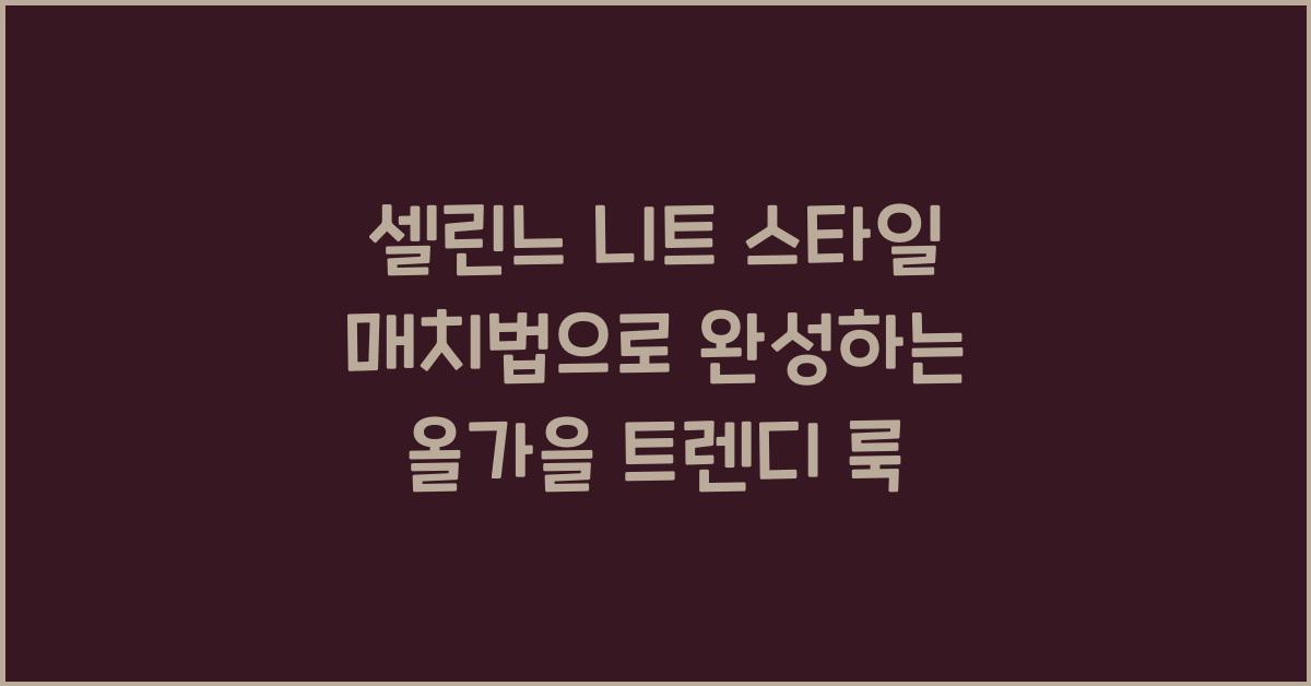 셀린느 니트 스타일 매치법