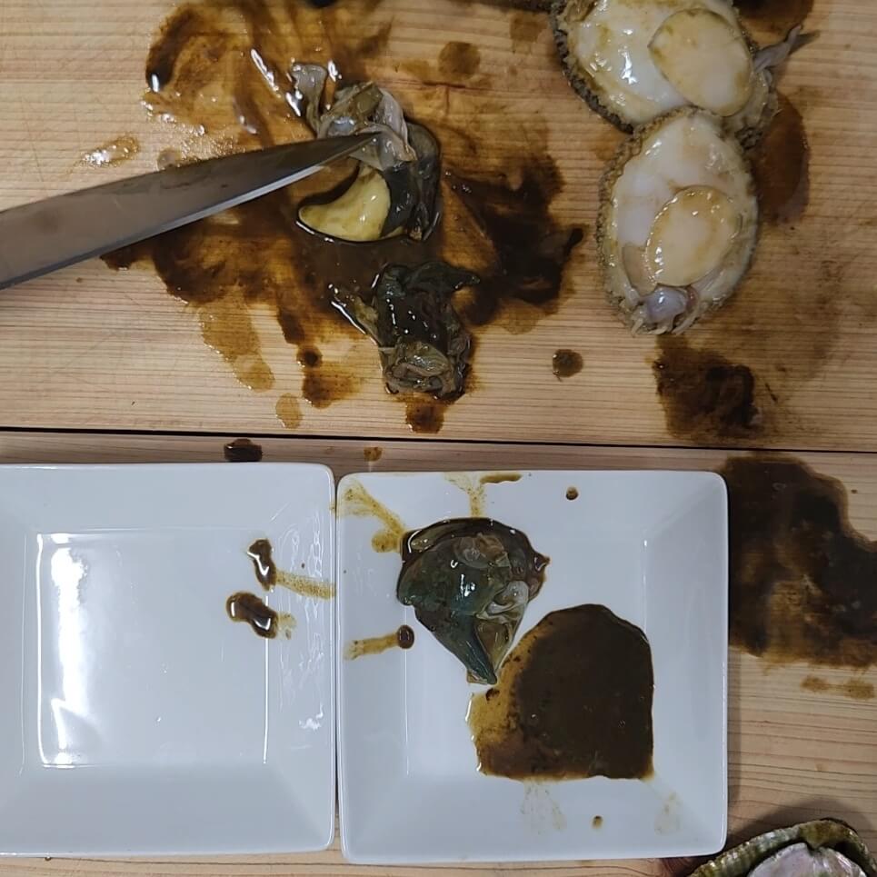 전복 손질 법, 전복 내장 손질, 모래집 손질