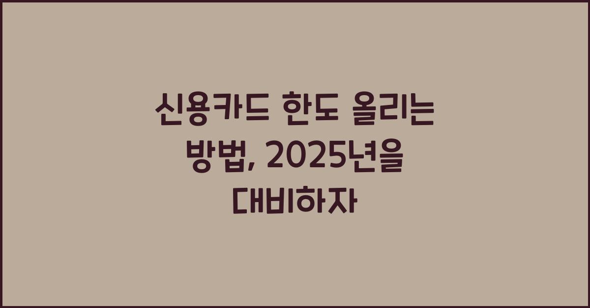 신용카드 한도 올리는 방법