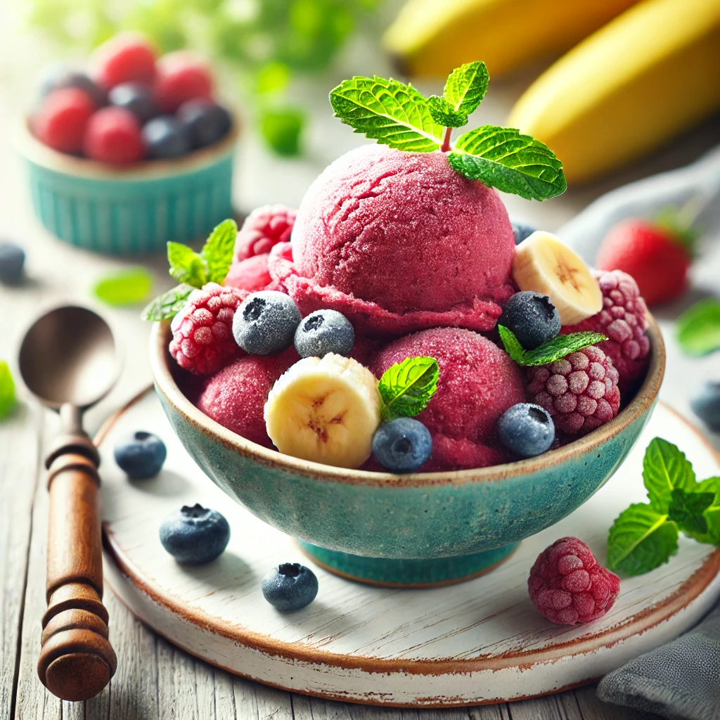 과일 셔벗 혹은 무가당 요거트 아이스크림