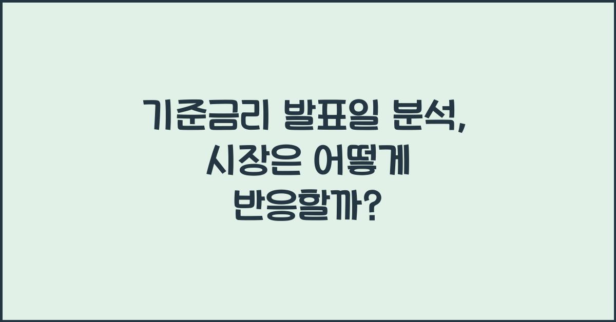 기준금리 발표일 분석