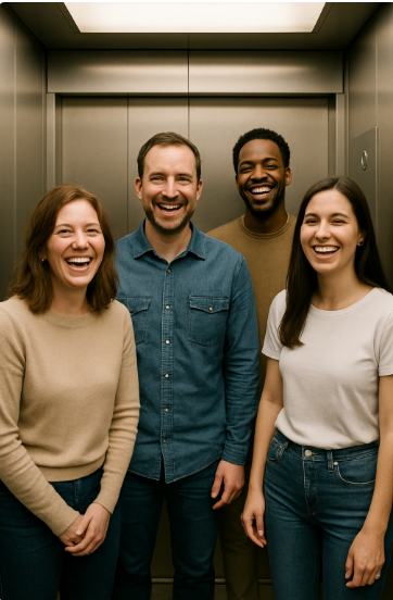 아침 출근길 이야기 (엘리베이터, 인사, 기분)에 관한 사진