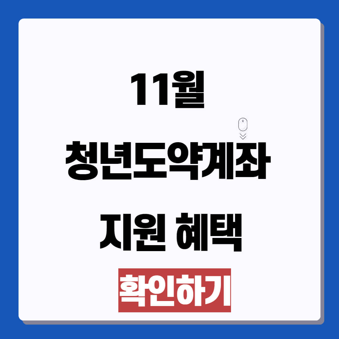 11월 청년도약계좌 지원 혜택