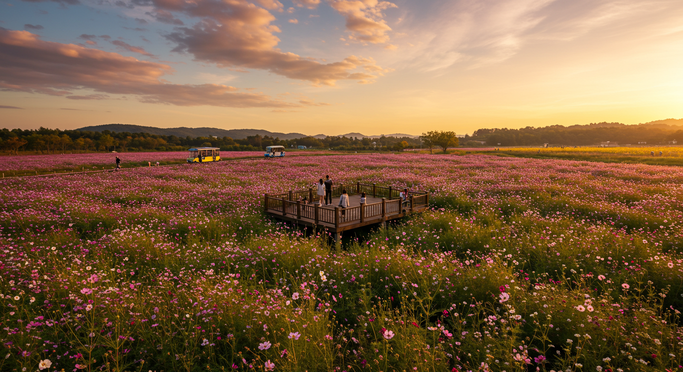 올가을 꽃바다 끝판왕! 하동 북천 코스모스·메밀꽃 축제 완벽 공략