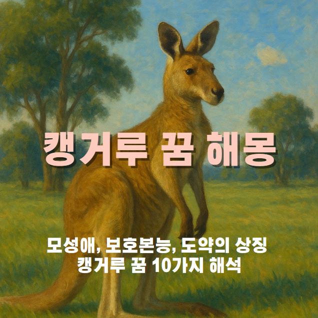 들판위에 서있는 캥거루 한마리