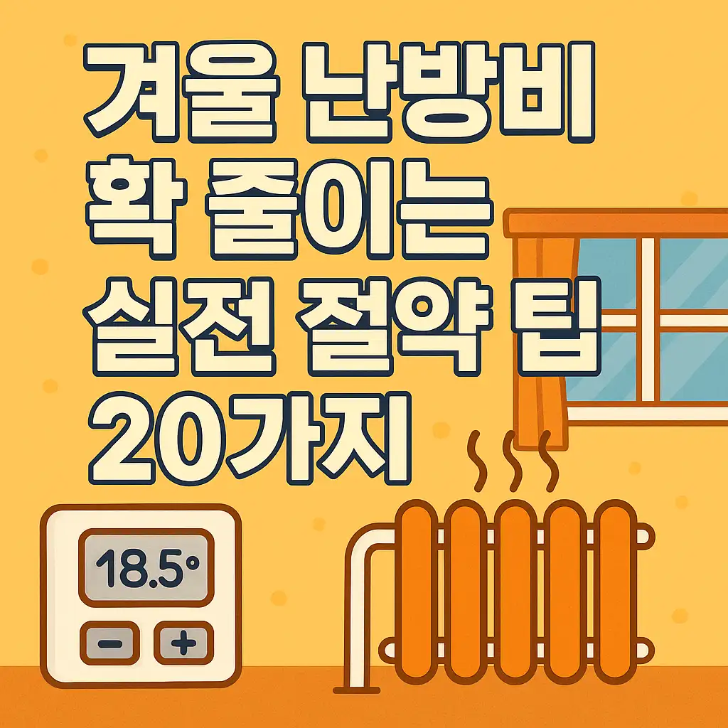 겨울 난방비 절반으로 줄이는 실전 절약 팁 20가지