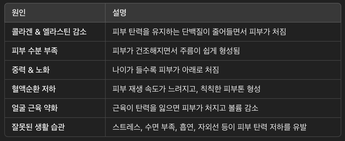 피부 탄력이 저하되는 원인