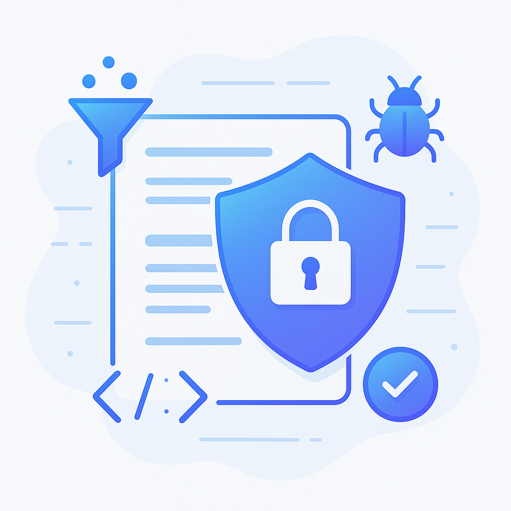 Online profanity filter and content moderation cybersecurity illustration with digital shield protecting text content