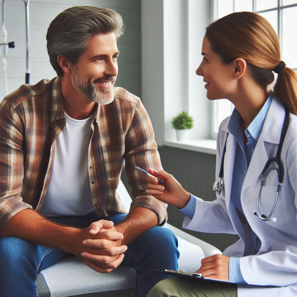 의사와환자 상담중