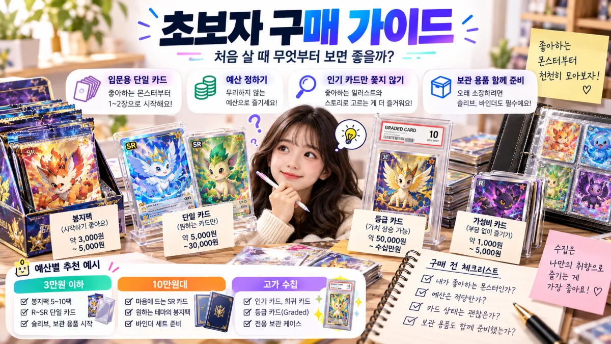 포켓몬 카드 입문자를 위한 예산별 낱장 카드 팩 보관용품 구매 가이드