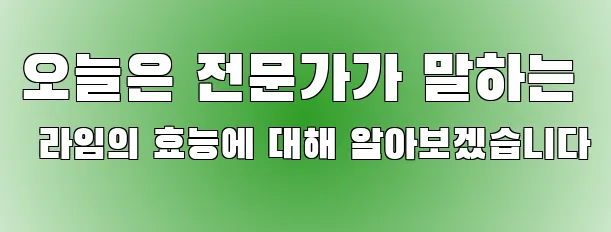오늘은 전문가가 말하는 라임의 효능에 대해 알아보겠습니다