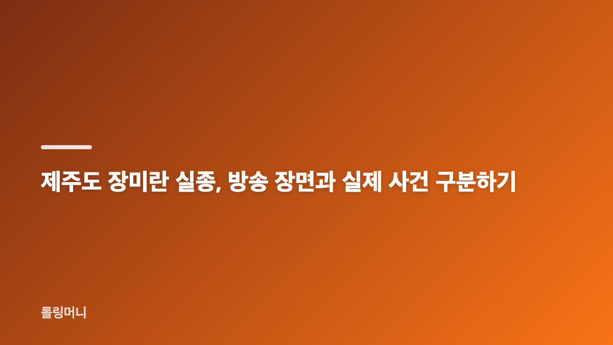 장미란 실종 루머와 제주도 검색어의 의미