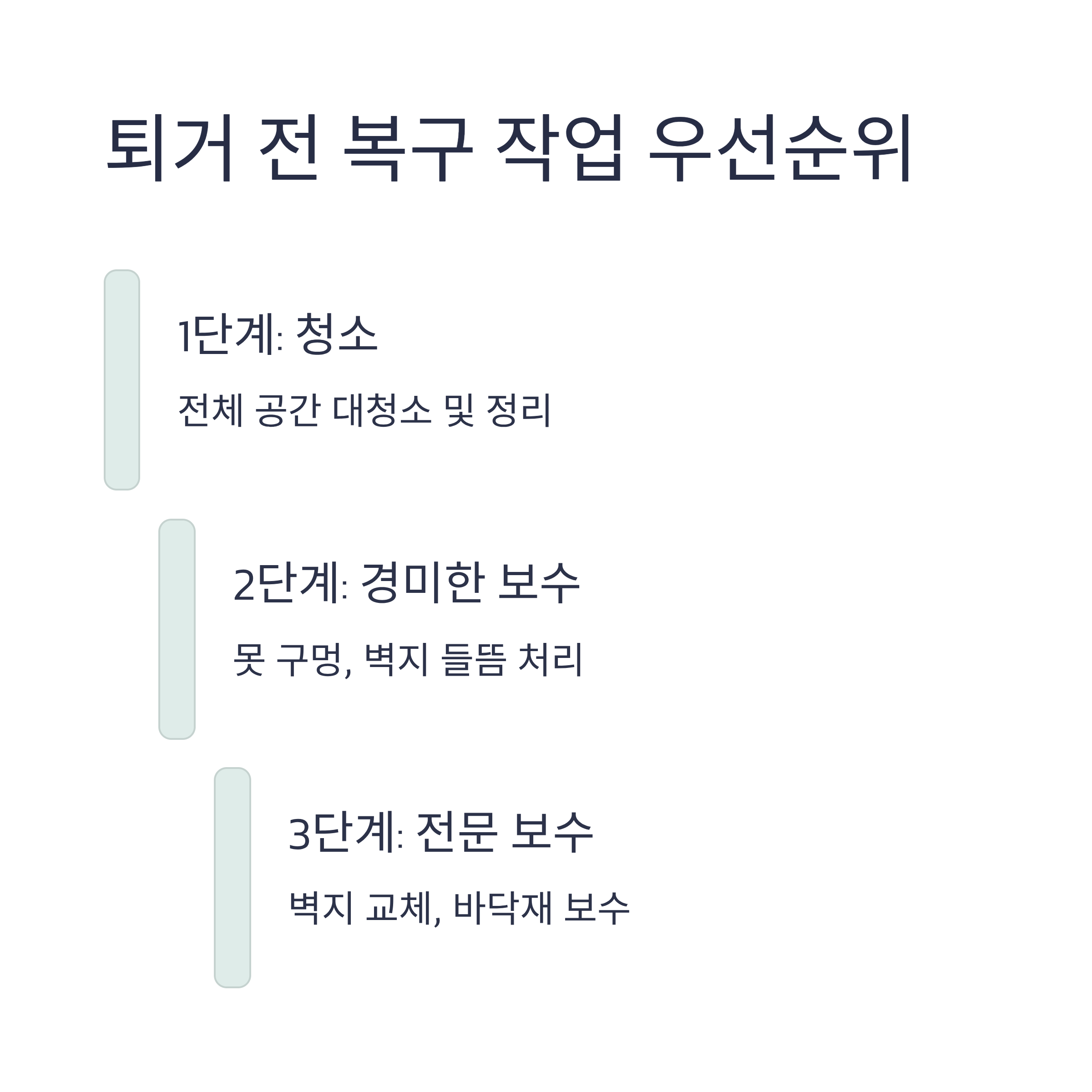 이사하기 전 복구작업 우선 순위