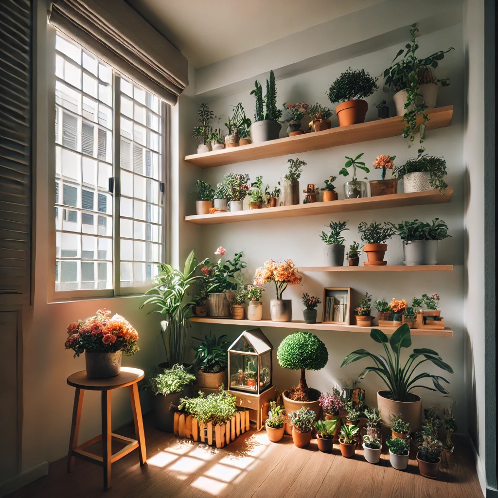 소형-아파트-실내-정원-가꾸기-식물-배치-자연-채광