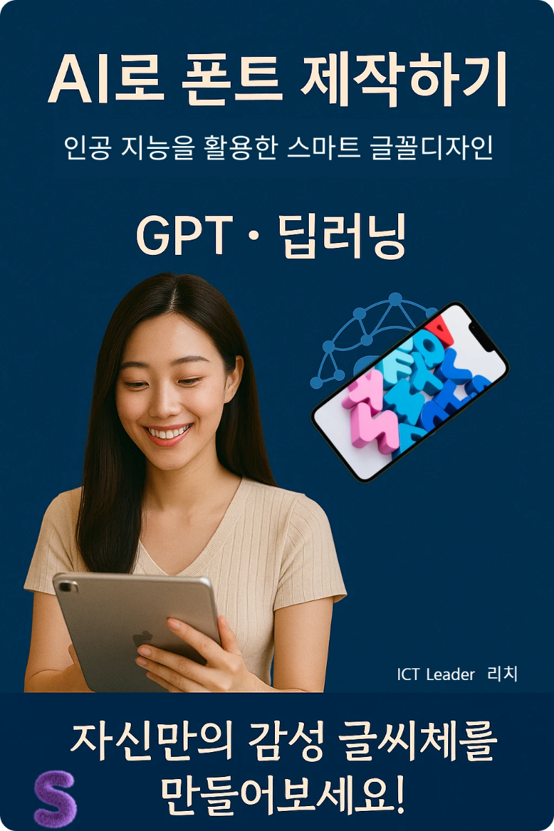 AI로 폰트 제작하기 &ndash; 딥러닝&middot;GPT 기반의 스마트 글꼴 디자인을 주제로 한 세로형 인포그래픽