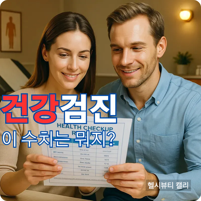 일상적인 정기 건강검진 후 건강검진 결과표를 함께 확인하는 젊은 부부