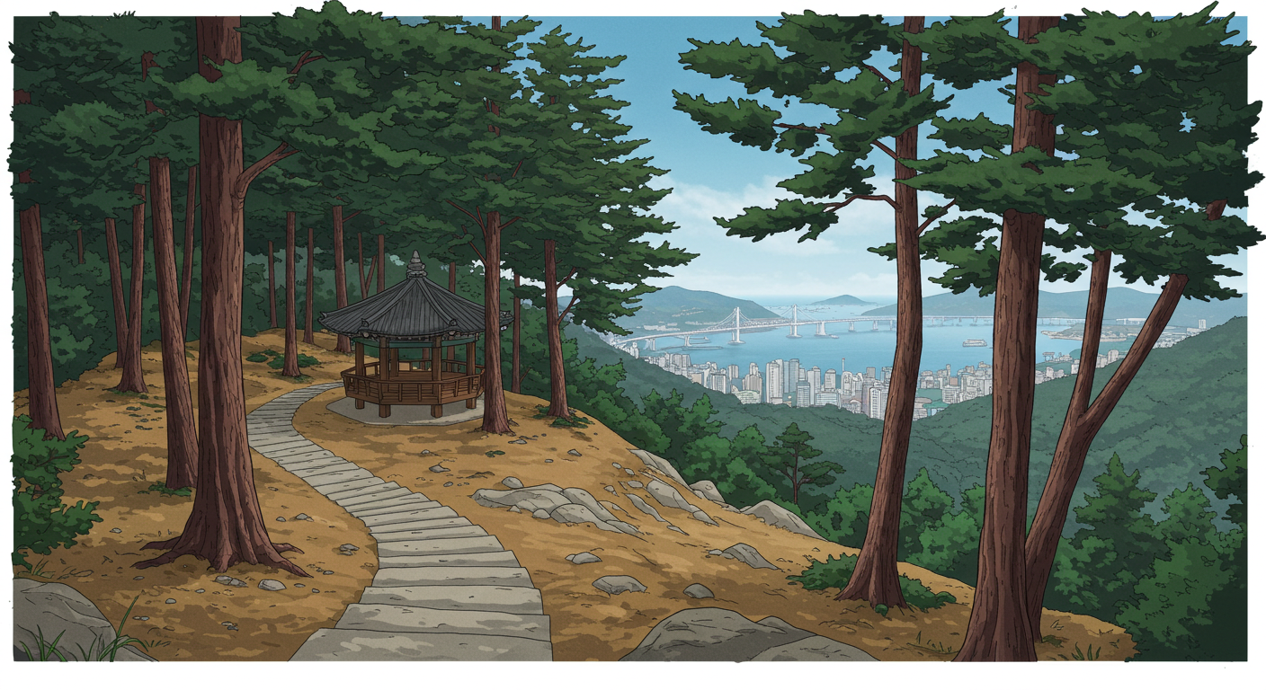 황령산 둘레길 삼림욕과 부산 전망