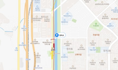 정자교 지도 화면