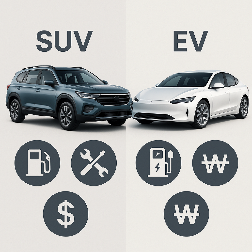 패밀리카 SUV vs 전기차, 유지비 비교