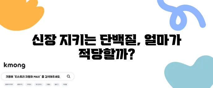 단백질 과다 섭취 신장 부담 줄이는 1일 섭취량 계산이 중요합니다