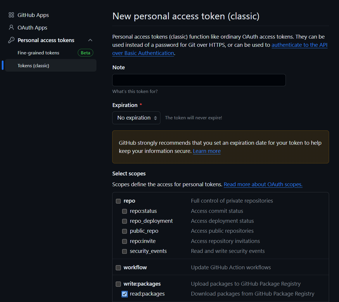 personal access token