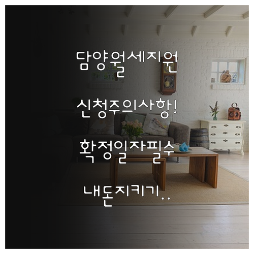 담양군 청년 월세 지원 신청 시 주의..