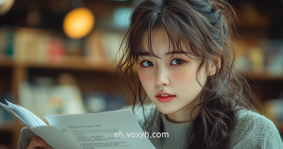 알바 소개서를 덜고 있는 여학생