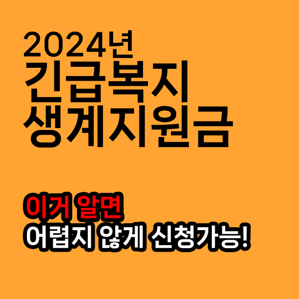 2024 긴급복지 생계지원금