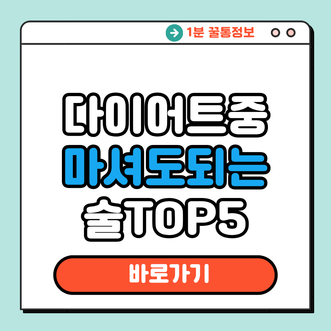 다이어트중 마셔도되는 술 top5