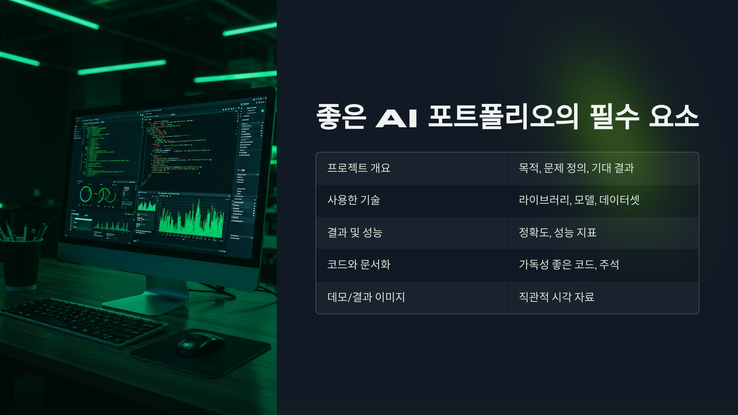 AI 포트폴리오의 필수 요수