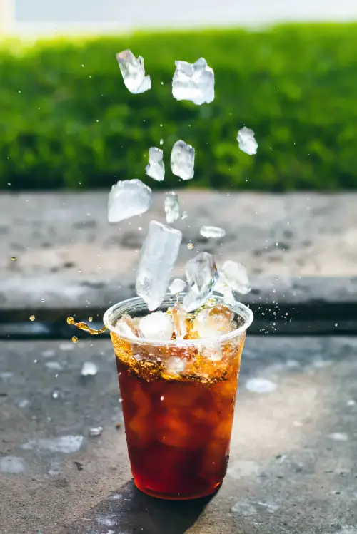 Koreans drinking iced americano coffee in winter