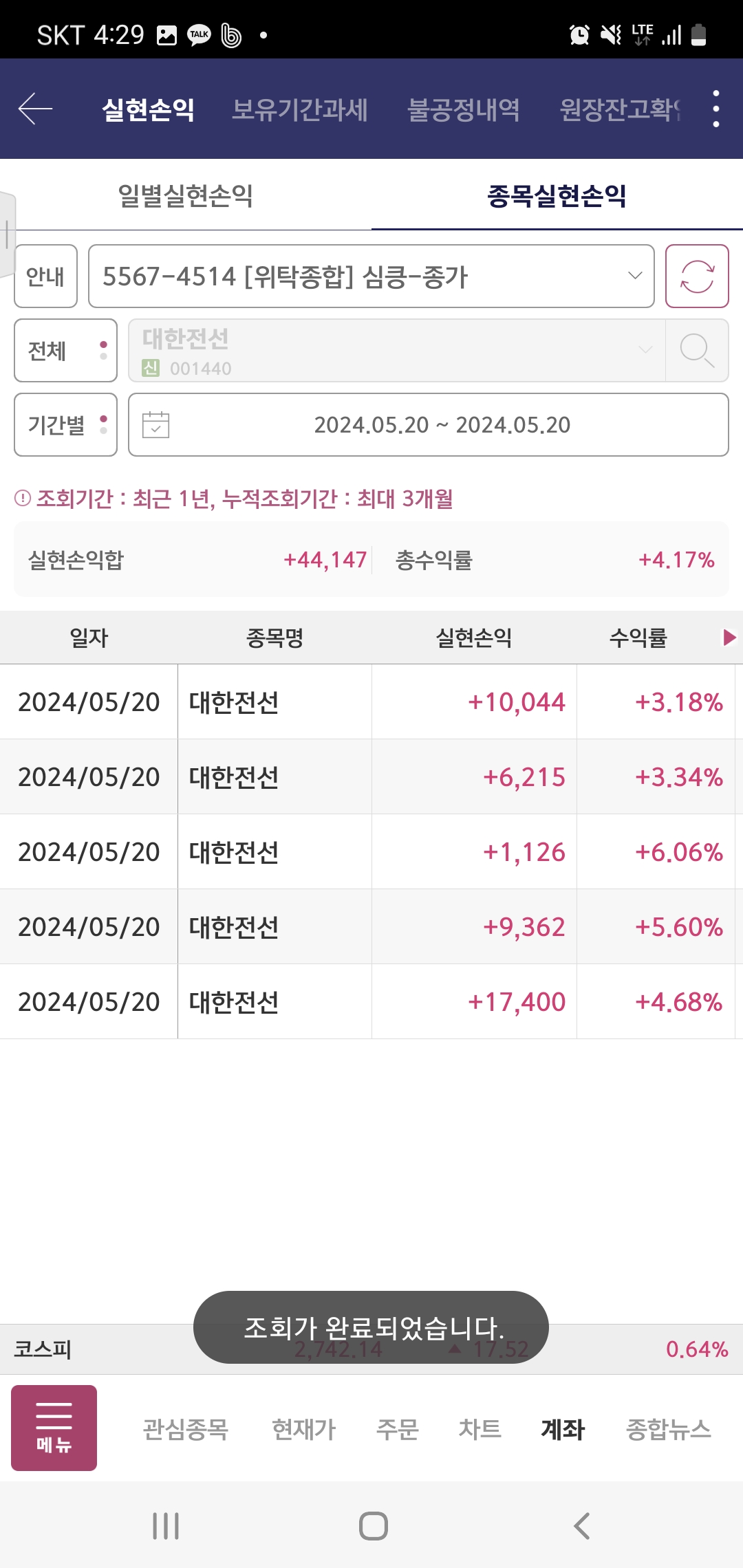 종가매매 대한전선