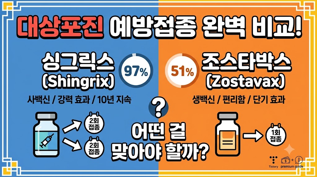 대상포진 예방접종 싱그릭스 vs 조스타박스 차이, 가격, 부작용 총정리 (어떤 걸 맞아야 할까?)